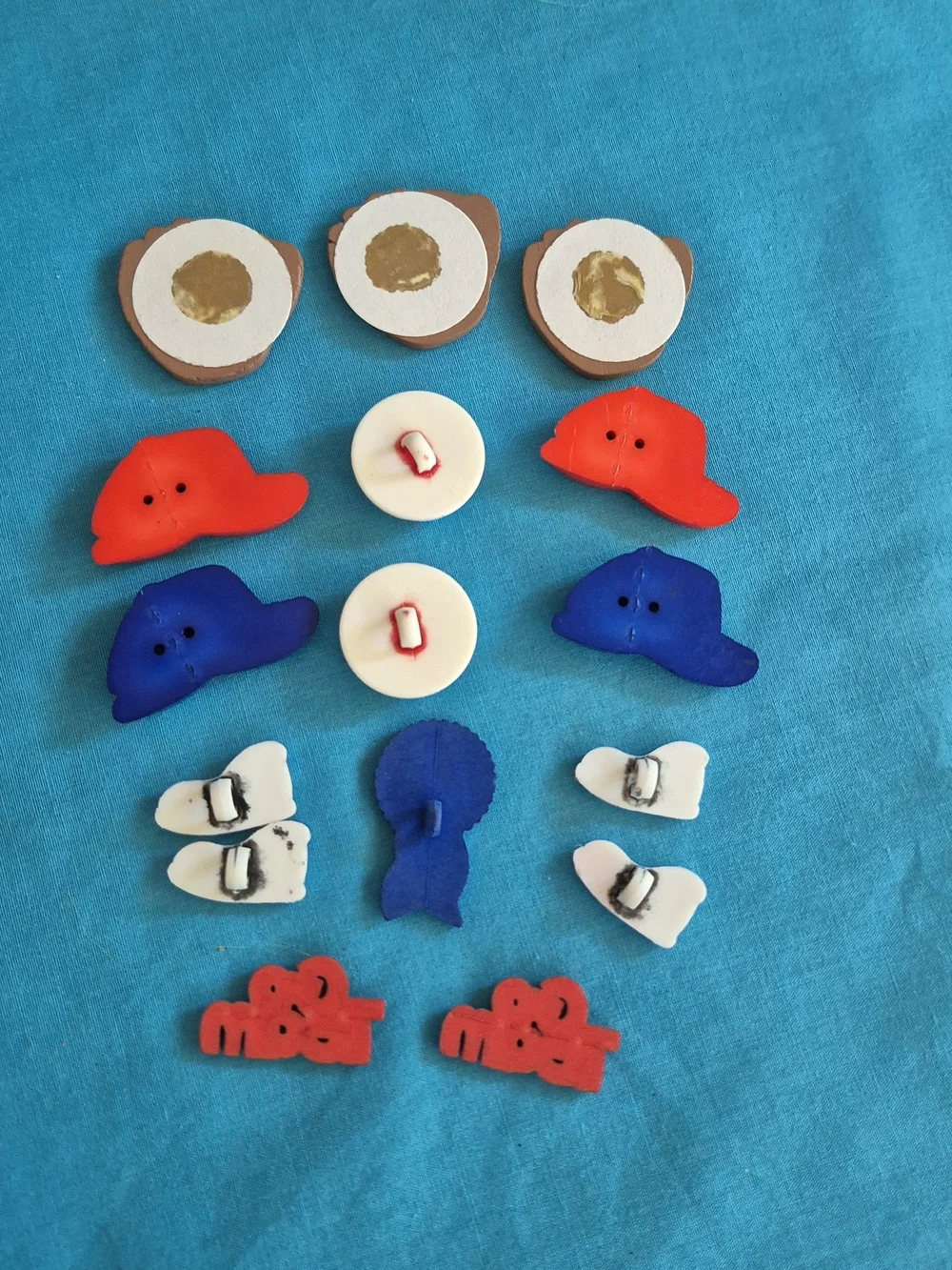 Baseball Softball Embellishments Buttons Lot of 16 Scrapbooking Gloves Hats Ball